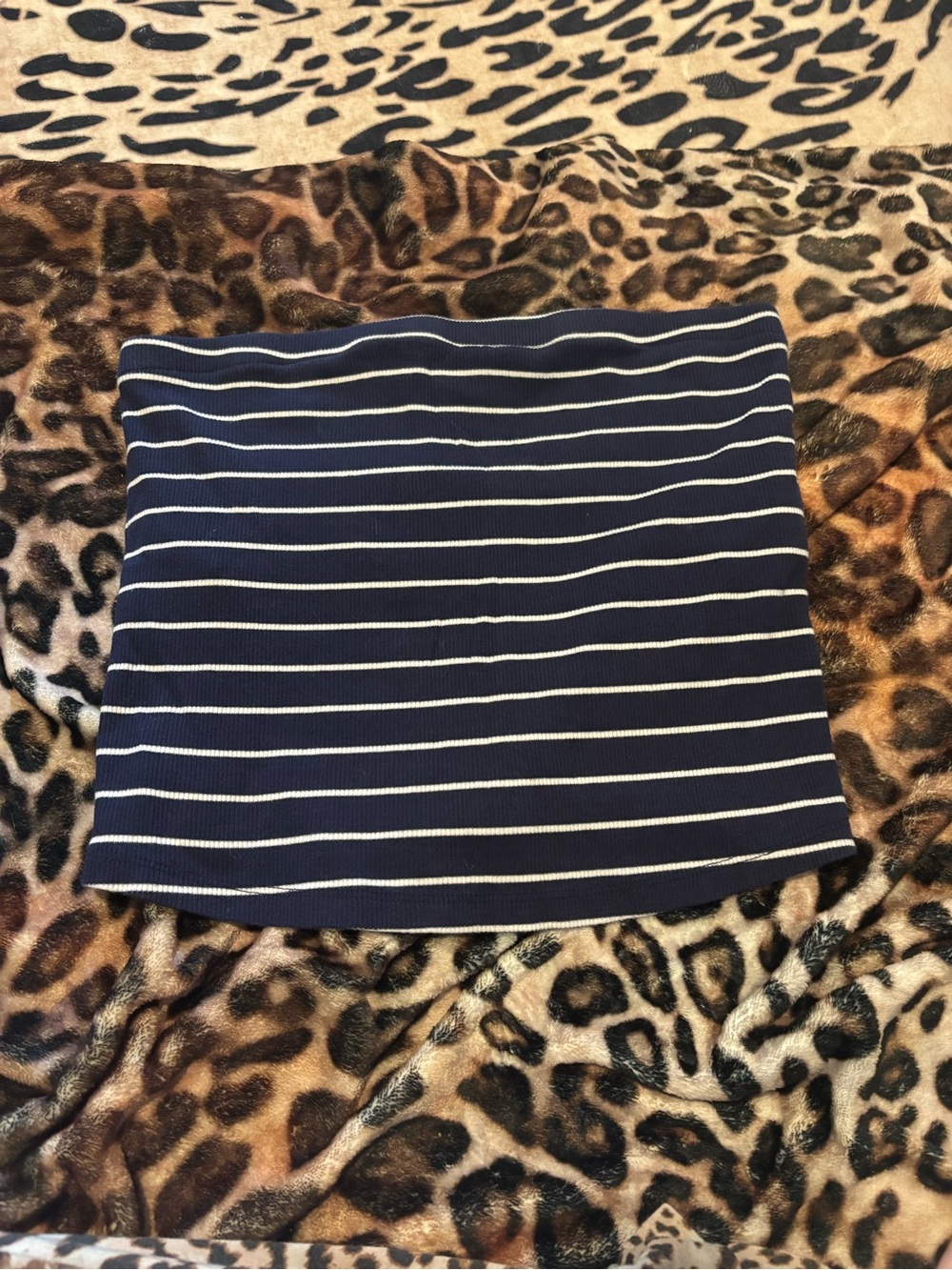 a new day Navy & White Striped Tube Mini Skirt